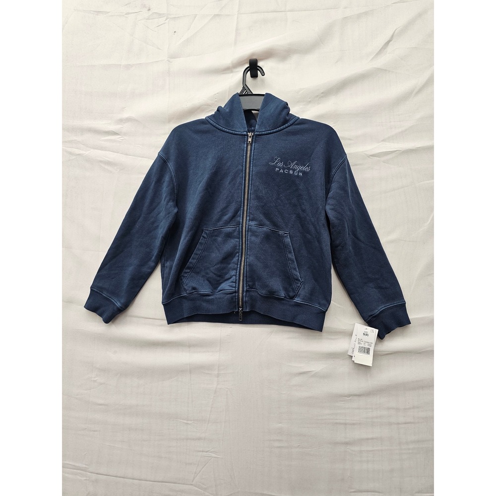 PacSun Boys Los Angeles Zip Hoodie Blue Cotton Blend Casual Size Small 8